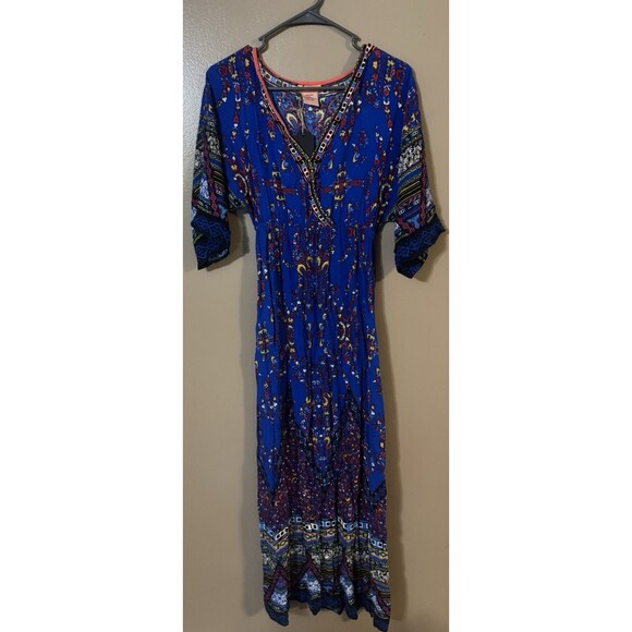 Flying Tomato Women's V Neck Dress Size Medium Maxi Boho Festival - Picture 1 of 6